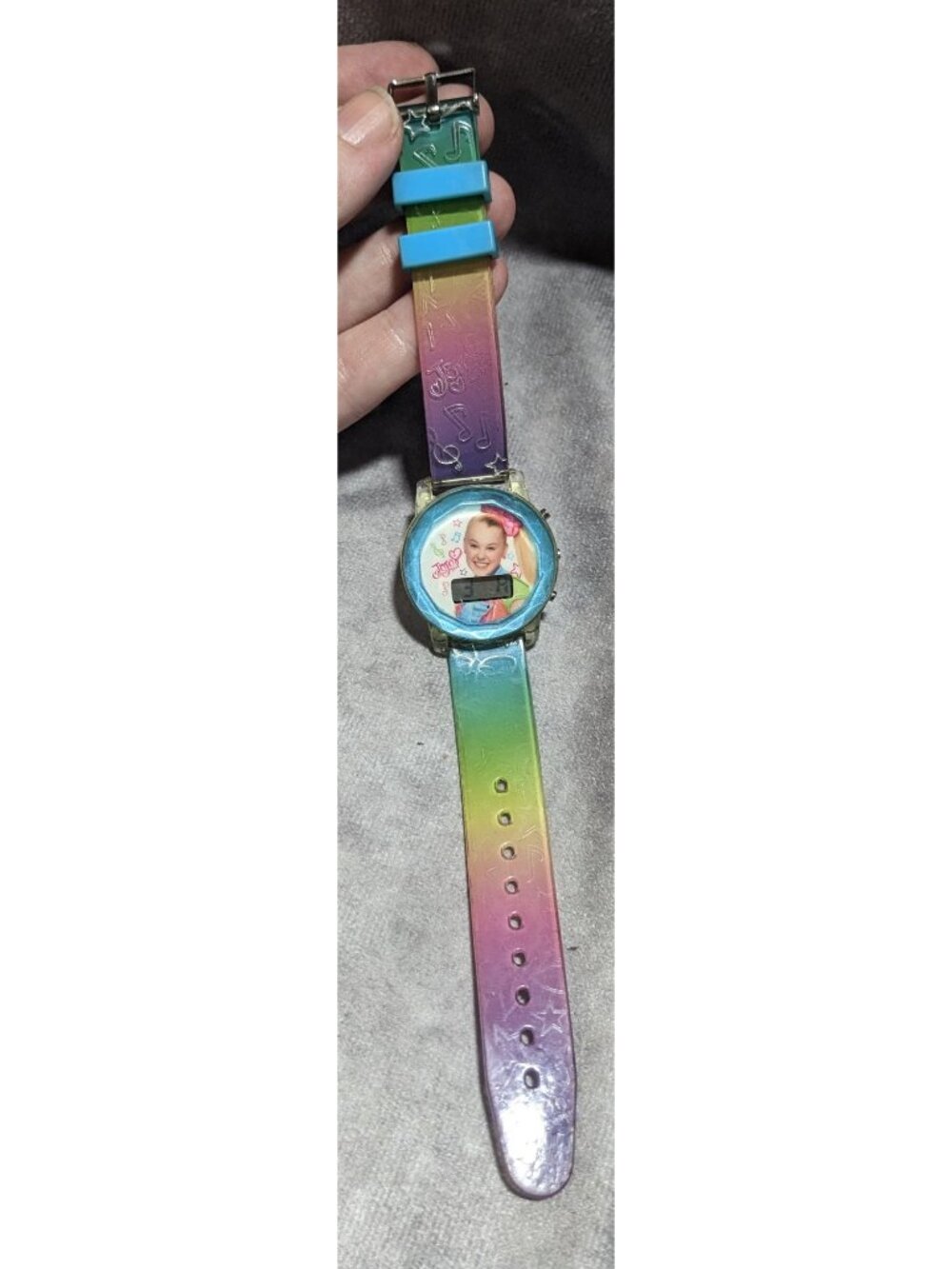 Y2K Kidcore Rainbow JoJo Siwa Digital Watch Music Bow Novelty